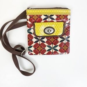 Fossil Key-Per Multi-Color Floral Crossbody
